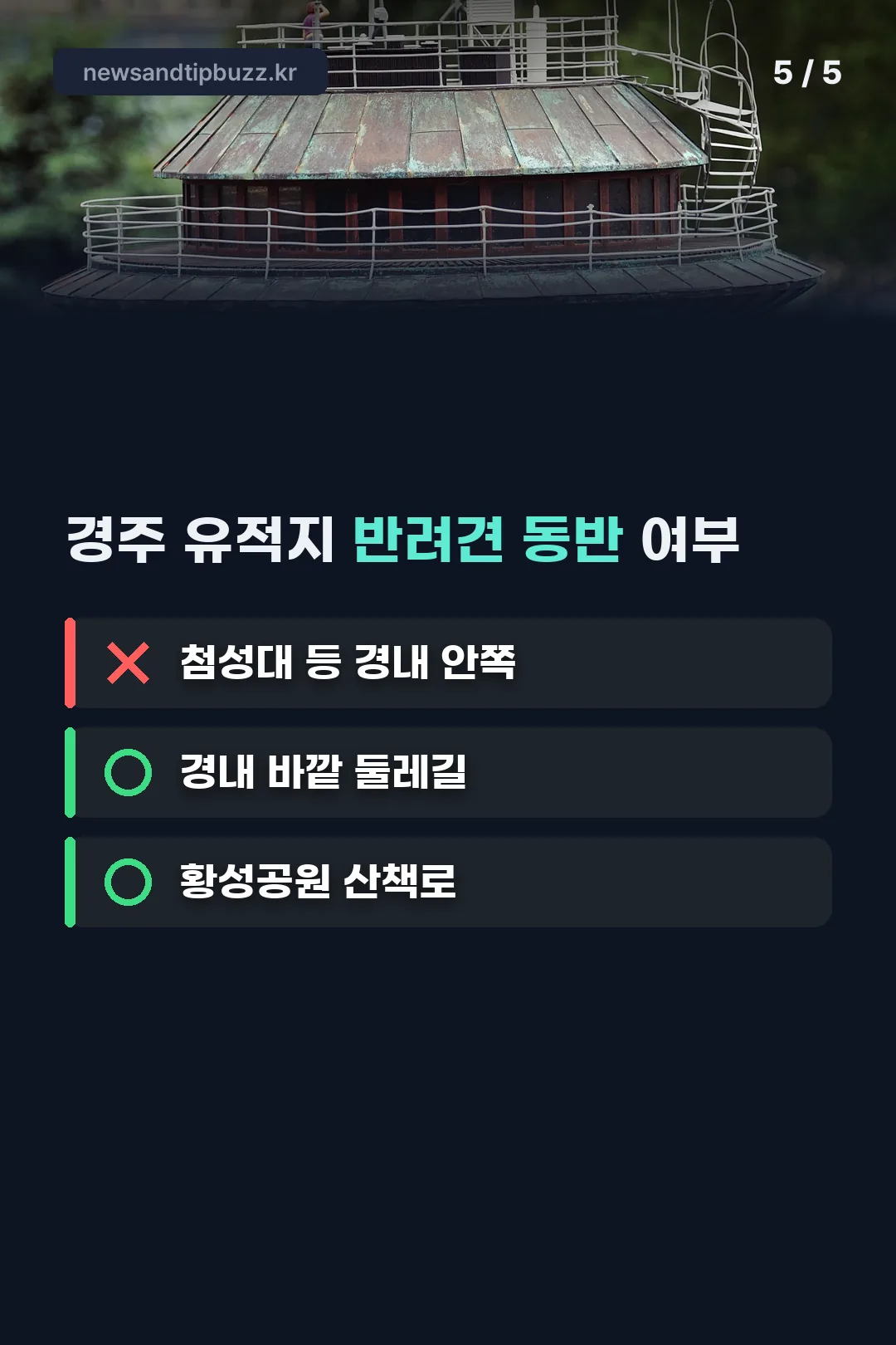 유적지 경내 동반 여부 OX