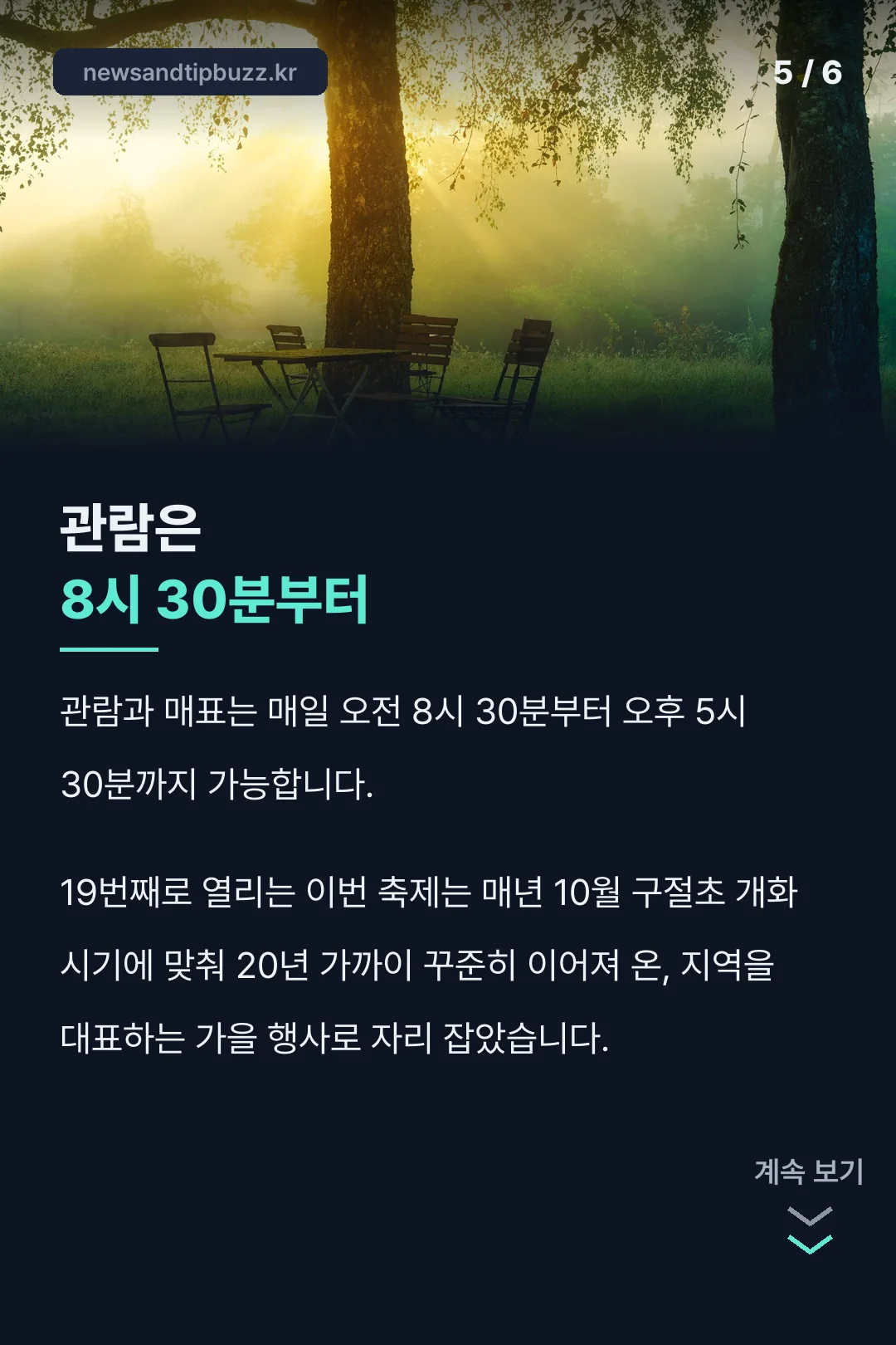 관람 시간과 축제 기록